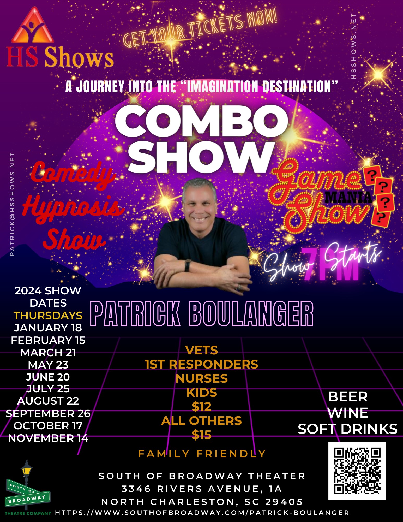 Combo Shows Comedy Hypnosis & Game Show Mania Tickets South of